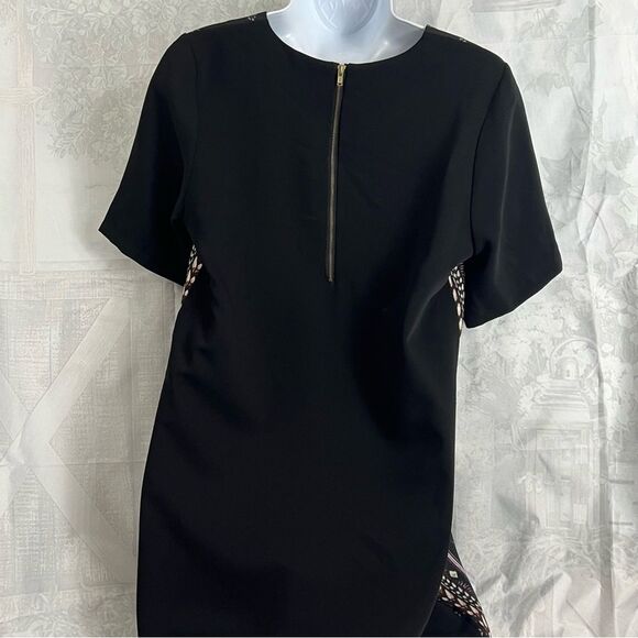 MIX & CHIC PURPLE IRIS BLACK FLORAL PRINT UNIQUE Mini dress Top  CLASSY - Picture 2 of 12